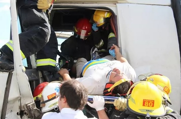 Un camionero herido en un accidente en el Km. 153 de la Ruta 9