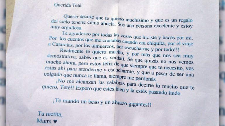 La conmovedora carta que Ángeles Rawson le envió a su 