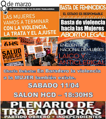 Charla Debate. En Baradero la violencia a la MUJER también existe