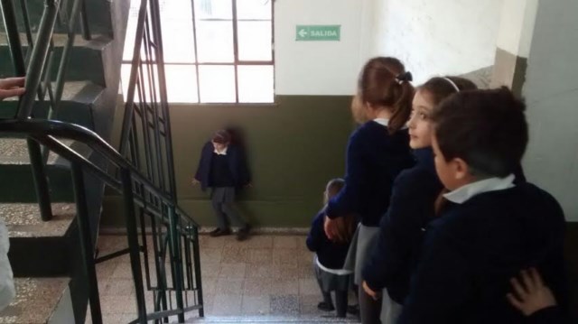 Se realizó un simulacro de evacuación en la Escuela Bolaños