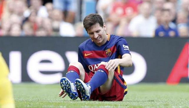 Messi y una lesión que lo deja dos meses sin jugar