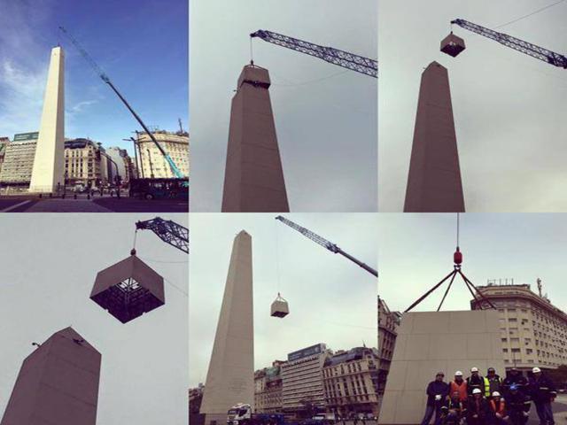 El Obelisco volvió a la normalidad y ya tiene su característica «punta»