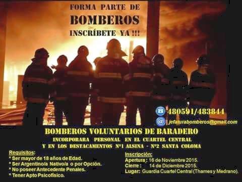 Abrieron las inscripciones para sumarse a los Bomberos Voluntarios de Baradero