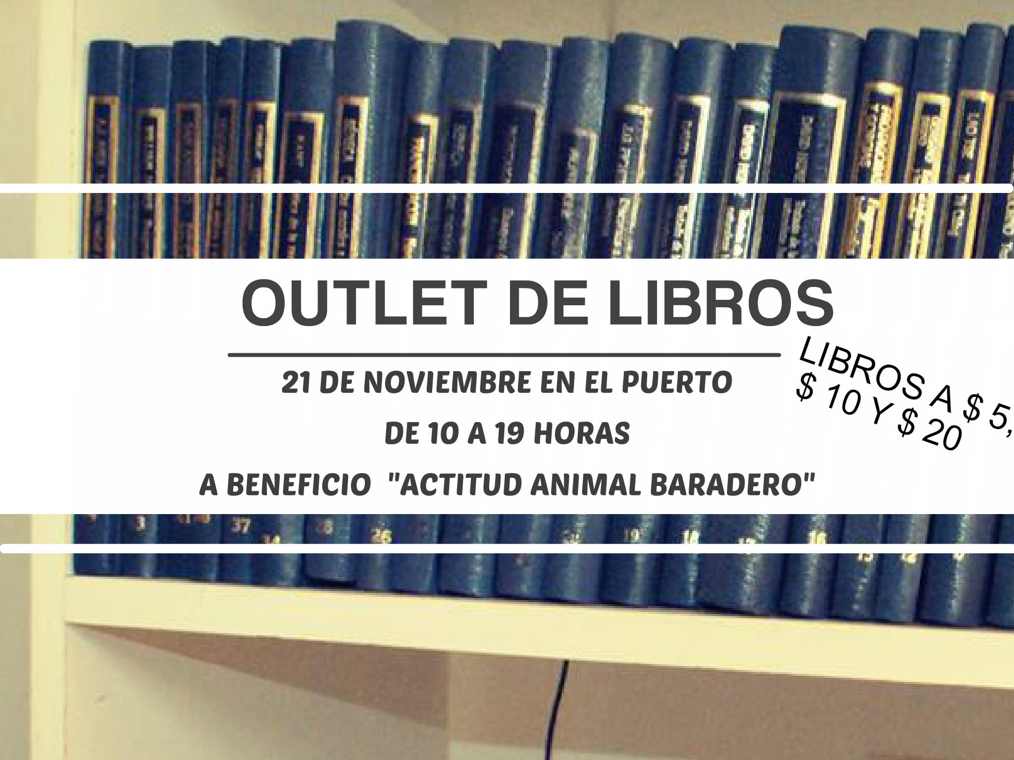 Outlet de Libros en el Puerto a beneficio de Actitud Animal