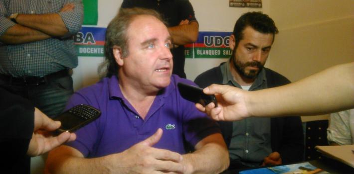 Miguel Díaz estuvo en San Pedro, luego de enterarse que los tres docentes afiliados a UDOCBA están detenidos por abuso sexual