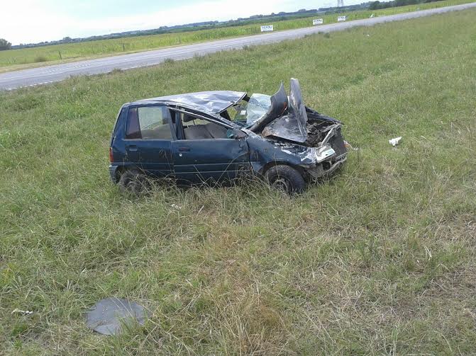 Despiste y vuelco en el Km 111 de Ruta Nº9. Un herido
