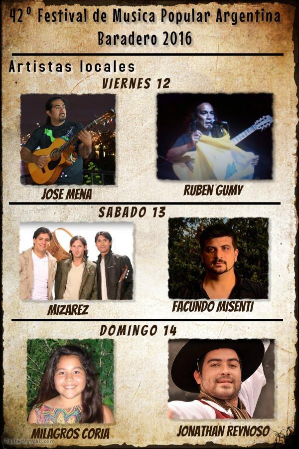 Los artistas locales que actuarán en el Festival Baradero 2016