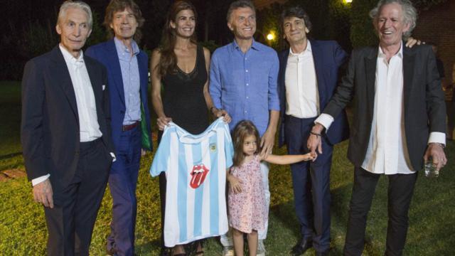 Mauricio Macri cenó con los Rolling Stones