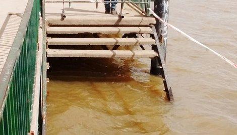 Una maestra se tiró al río y rescató a una preceptora que cayó al romperse el muelle