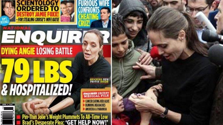Angelina Jolie sólo pesa 35 kilos y está hospitalizada