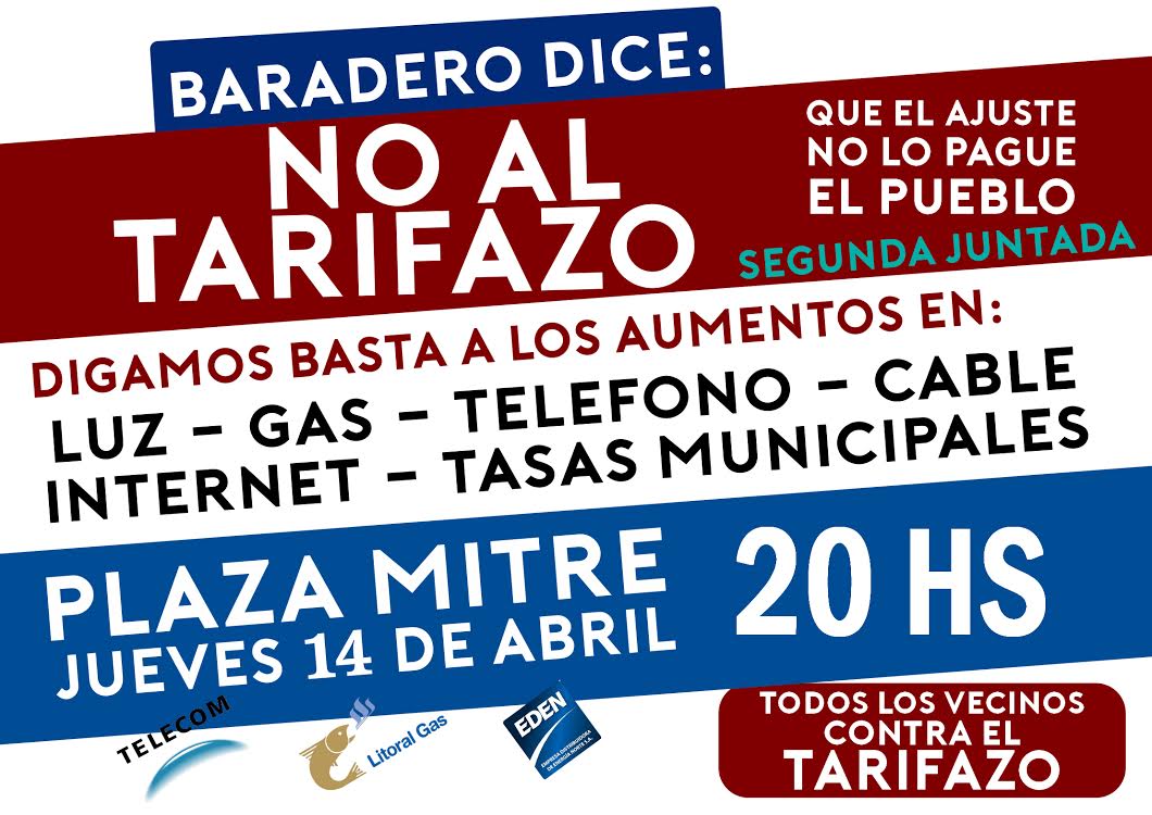 Este jueves se realiza una nueva manifestación contra el tarifazo