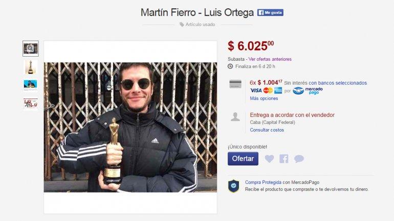 Luis Ortega subasta su Martín Fierro