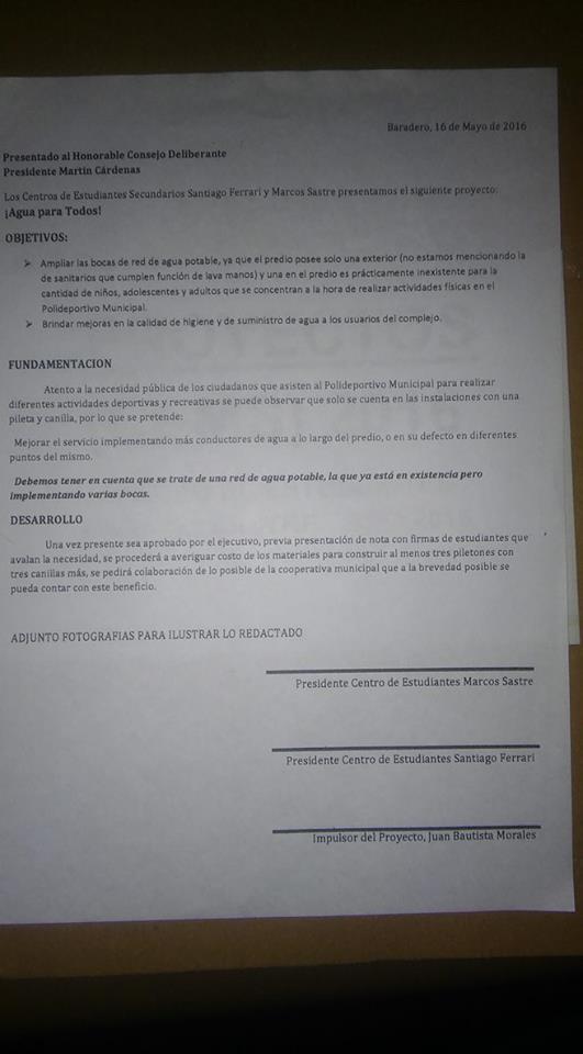 piden agua para todos en el poli