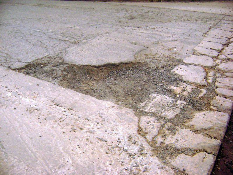 Zona poceada. Hay un sector de la ciudad jaqueado por los baches