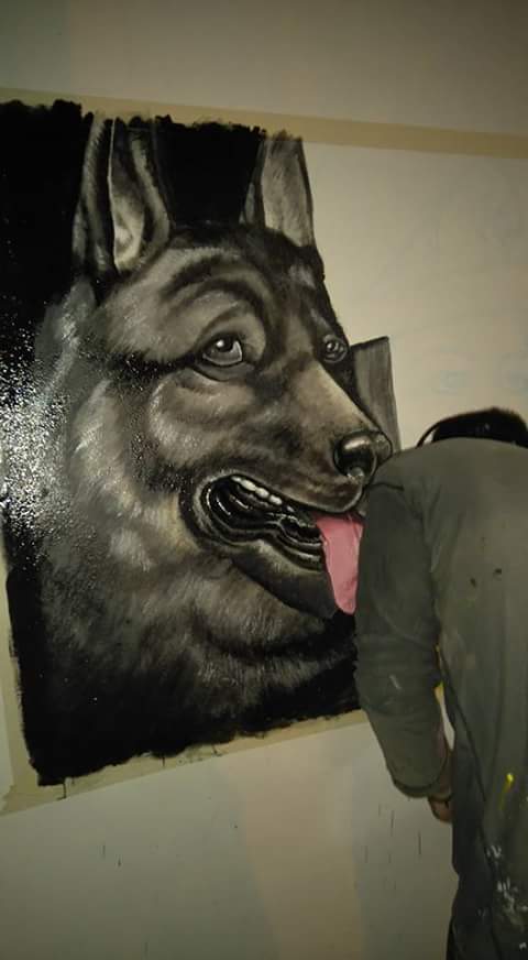 Murales ilustrando la tarea de los bomberos