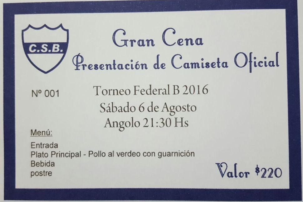 Federal B 2016. Cena Presentación de la indumentaria de Sportivo