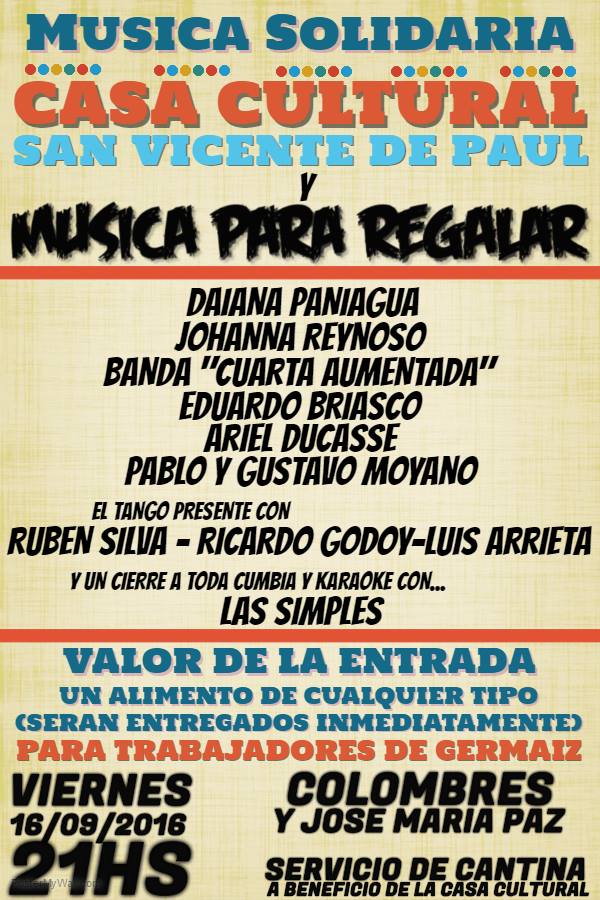 Este viernes. Música para Regalar Solidaria