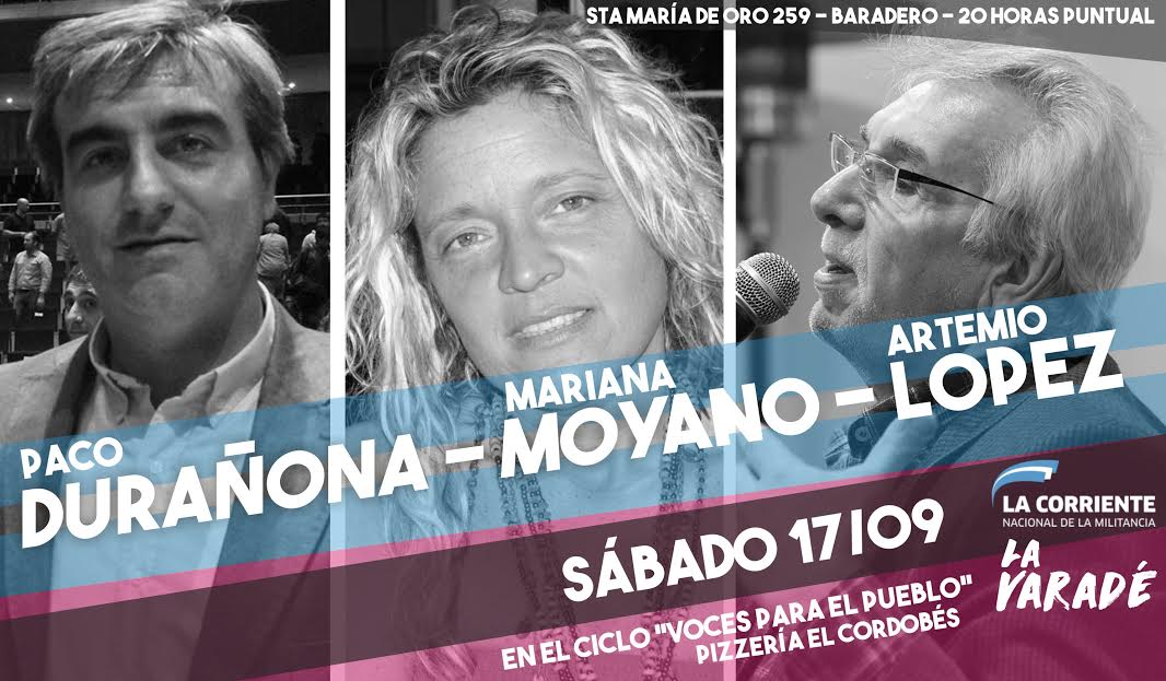 Charla de Paco Durañona, Mariana Moyano y Artemio López