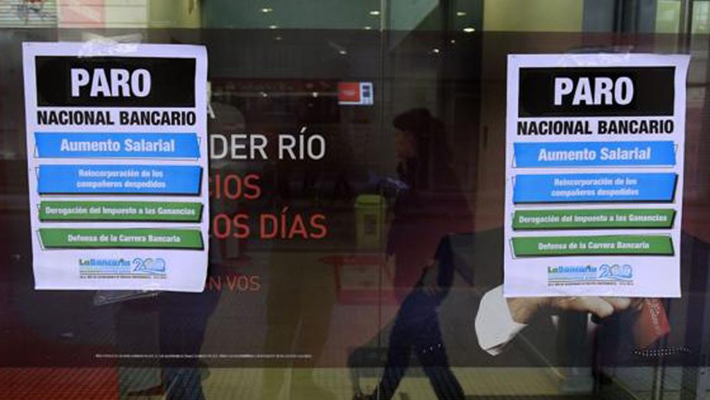 Hoy y el miércoles habrá paro bancario en todo el país, desde el mediodía