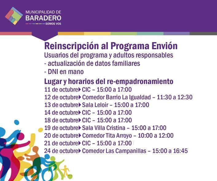 Reinscripción al Programa Envión