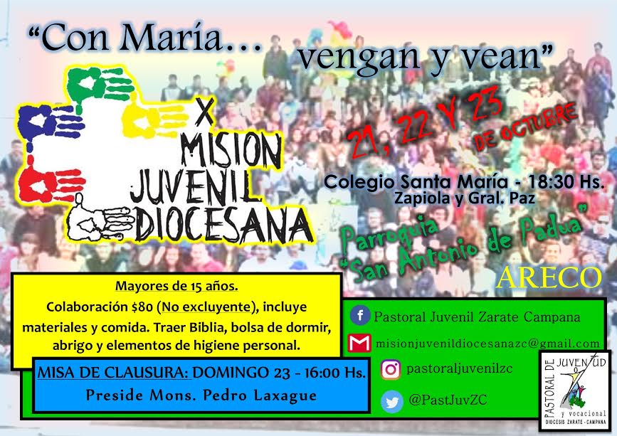 X Misión Juvenil Diocesana en San Antonio de Areco