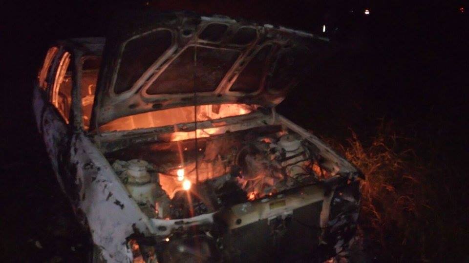 Se incendió un auto en el Km 120 de Ruta 9