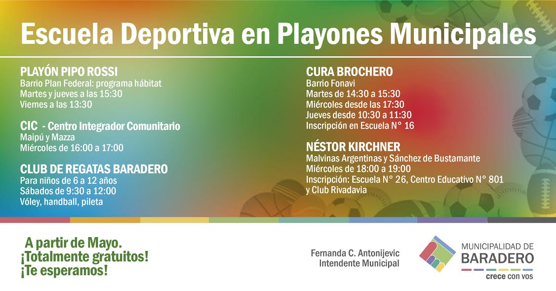 Escuela Deportiva en Playones Municipales