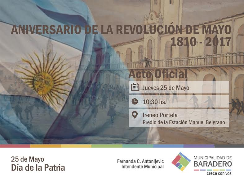 Acto oficial por el 207° Aniversario de la Revolución de Mayo