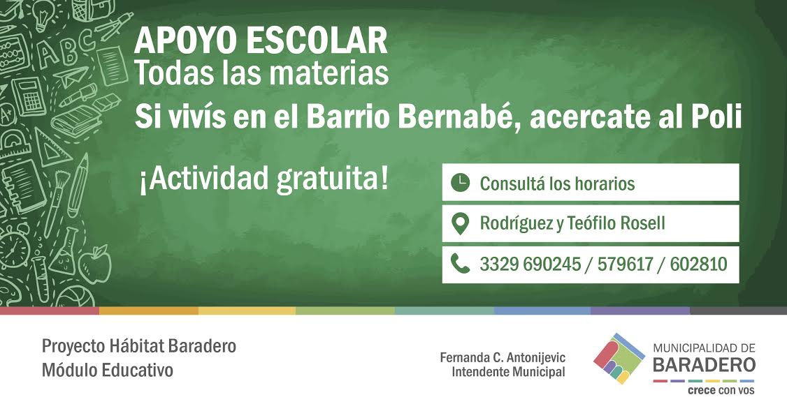 Apoyo escolar en el barrio Bernabé