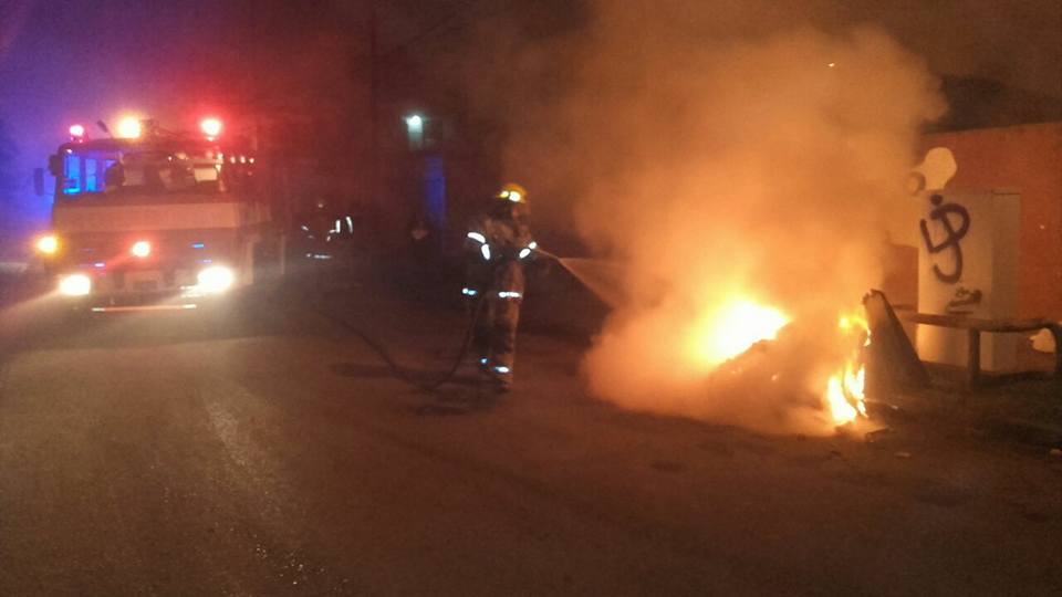 Incendio de un volquete