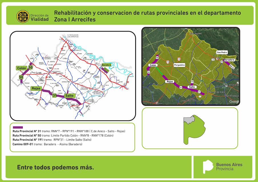 La Provincia realizará trabajos viales en 87 rutas y caminos que atraviesan 91 municipios