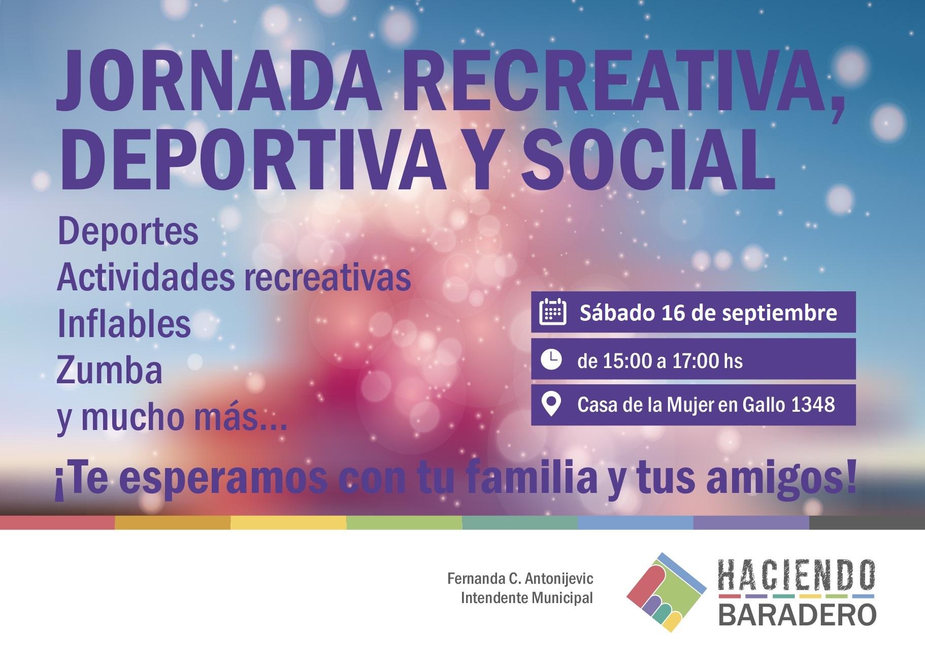 Este sábado se desarrollará la jornada recreativa, deportiva y social en la Casa de la Mujer