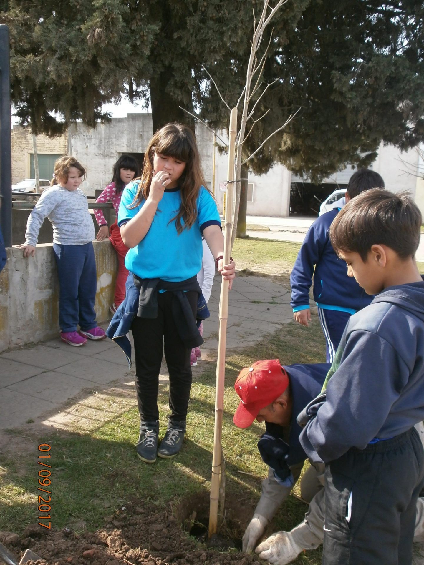 Plantación de árboles en el Hogar de Ancianos y del Niño