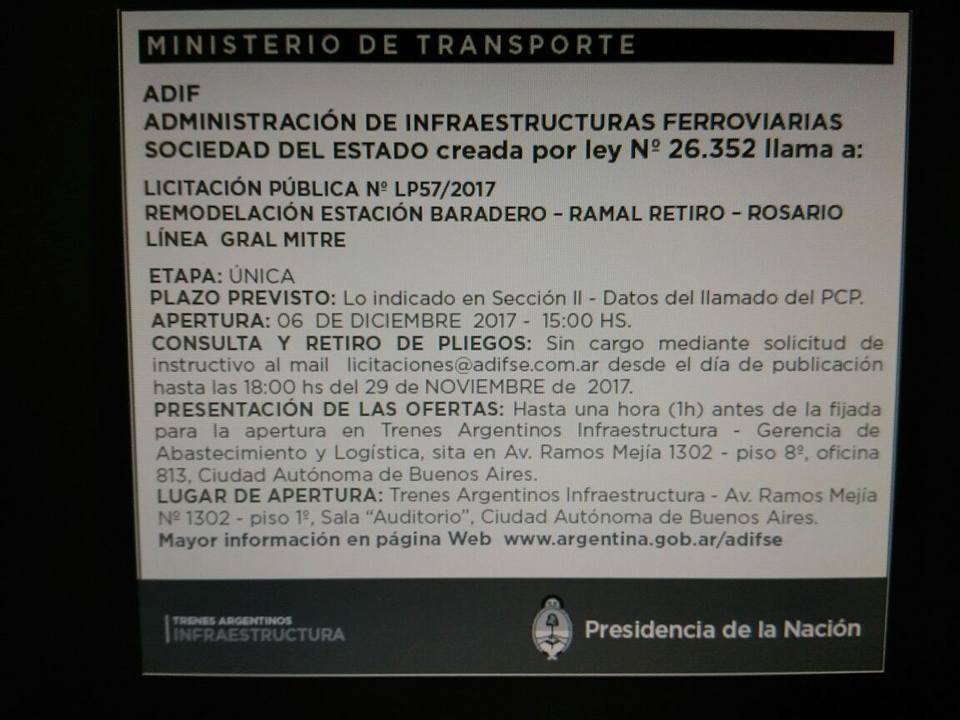 ¡Se volvió a licitar la restauración de la estación!