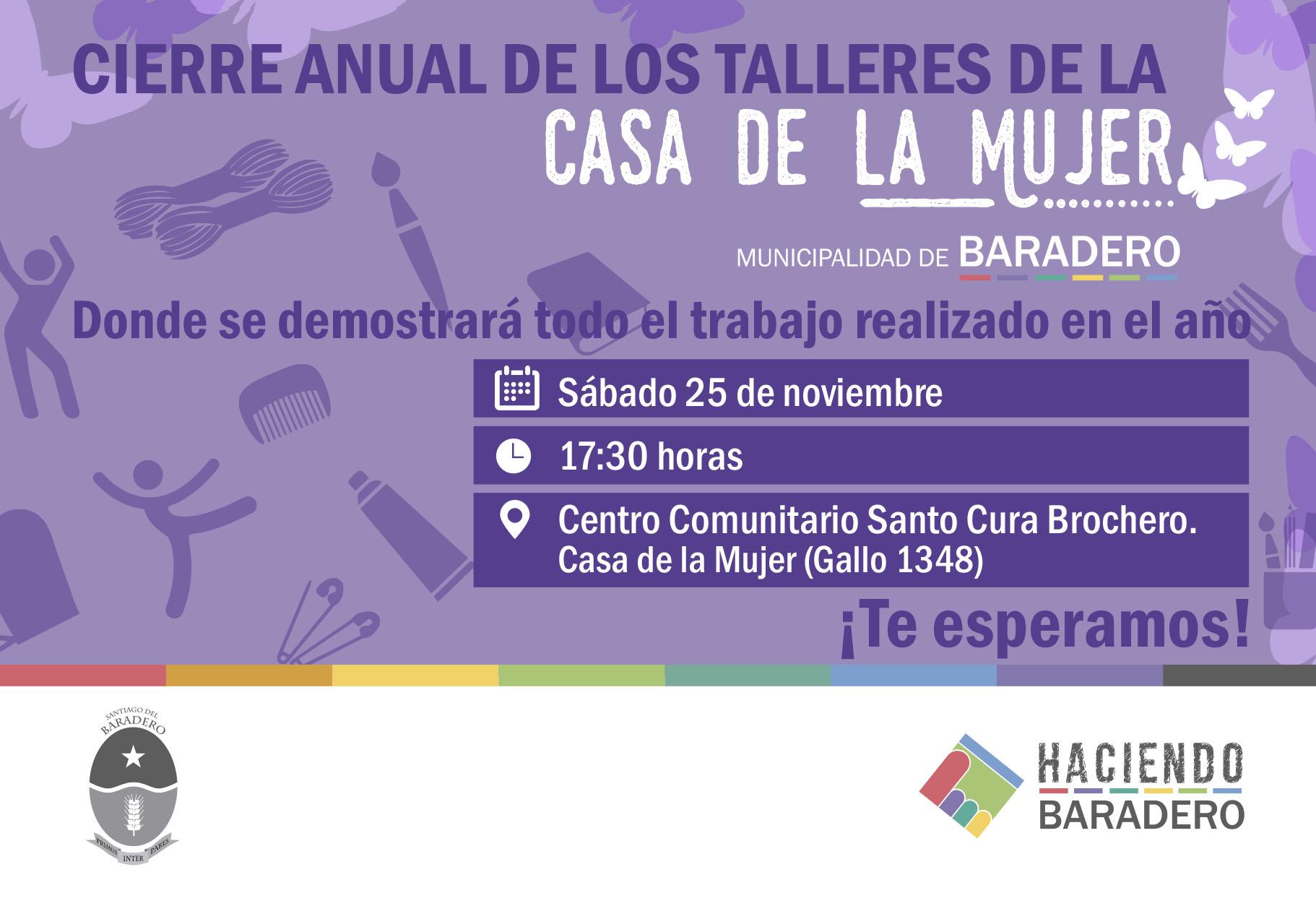 La Casa de la Mujer festejará el cierre anual de los talleres brindados en el año