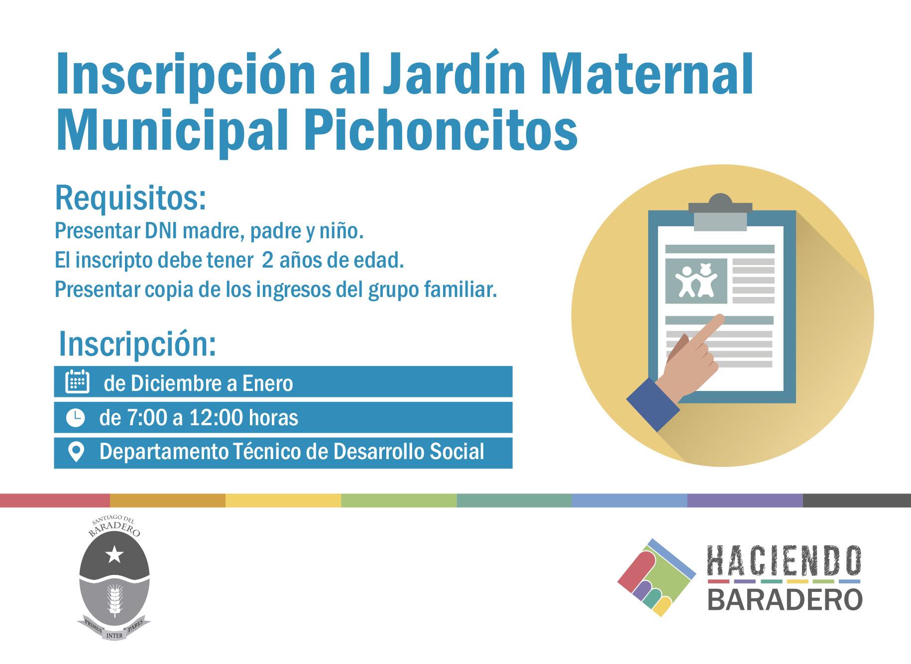 Inscripción al Jardín Maternal Municipal “Pichoncitos”