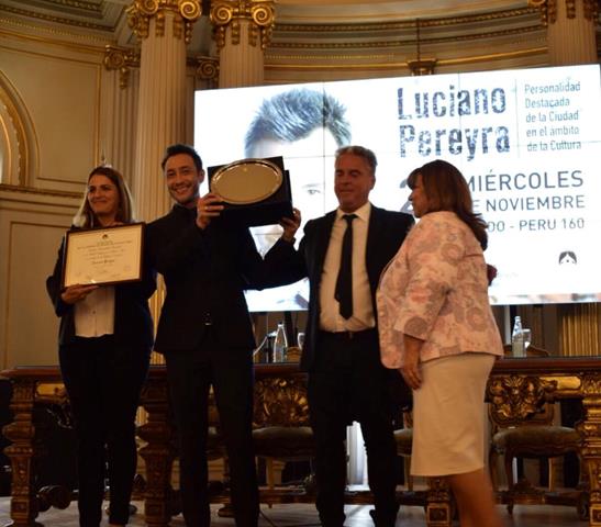 Luciano Pereyra fue distinguido como Personalidad Destacada de la Cultura