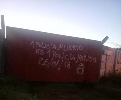 San Pedro: Apareció una pintada celebrando la muerte del policía