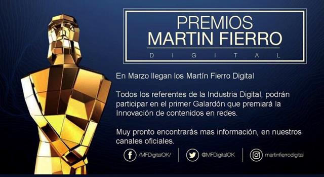 Por primera vez, llega el Martín Fierro Digital