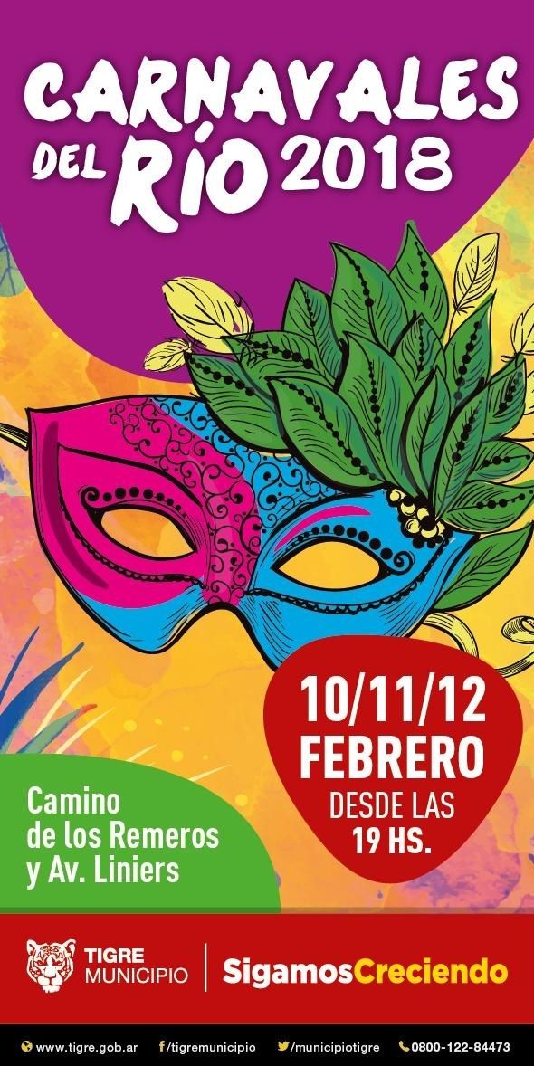 Tigre invita a los Carnavales del Río 2018