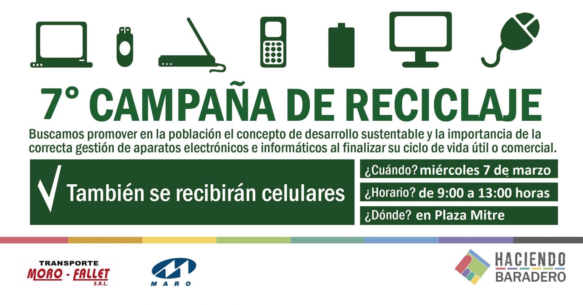 Se realizará la séptima campaña de reciclaje y reutilización de aparatos eléctricos, electrónicos, celulares, baterías y notebooks