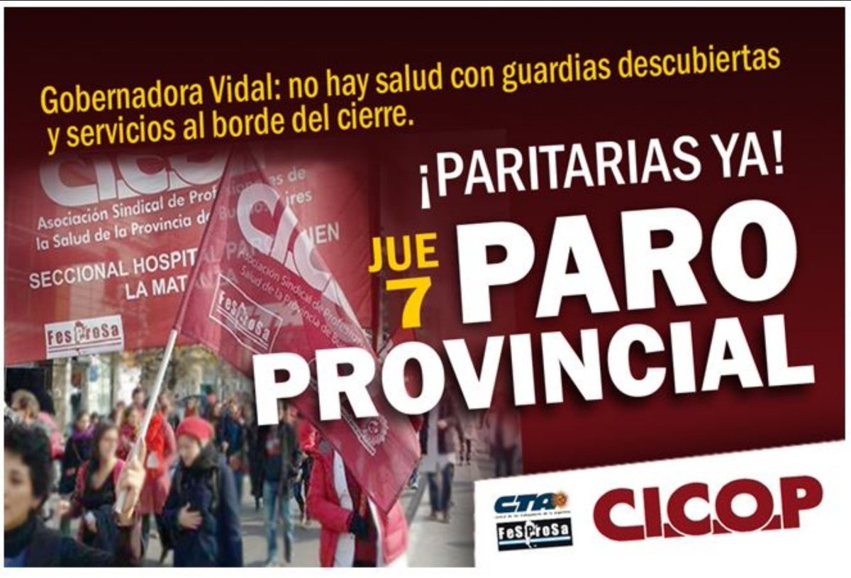Judiciales y médicos bonaerenses realizan paro para exigirle a Vidal que los convoque a paritarias