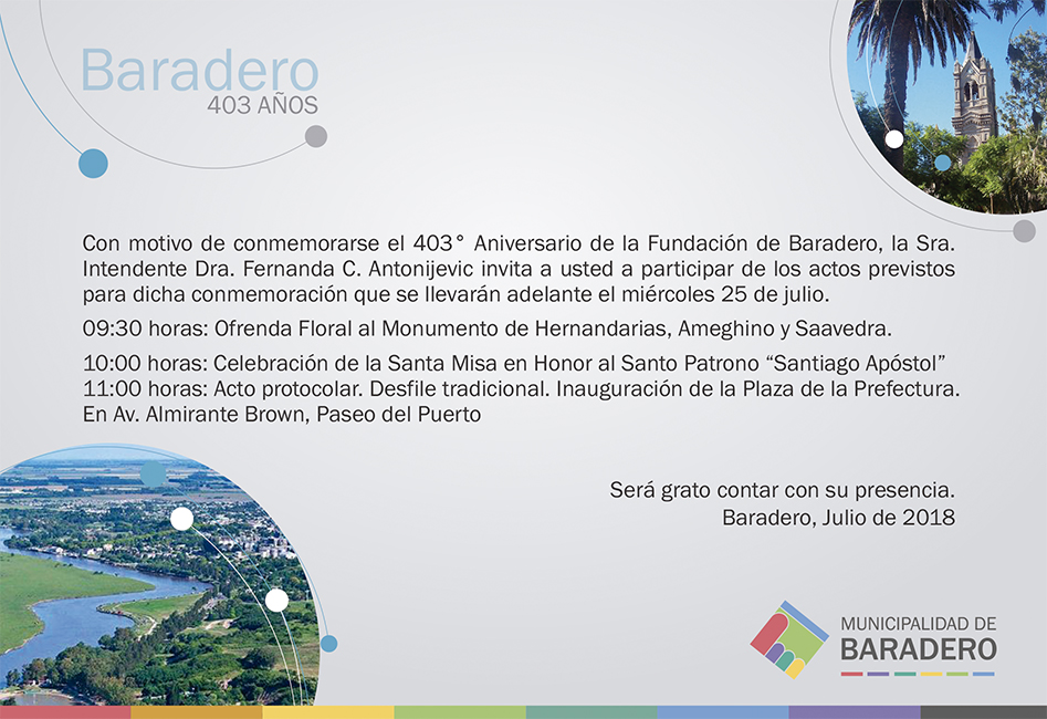 Acto oficial del 403° Aniversario de Baradero
