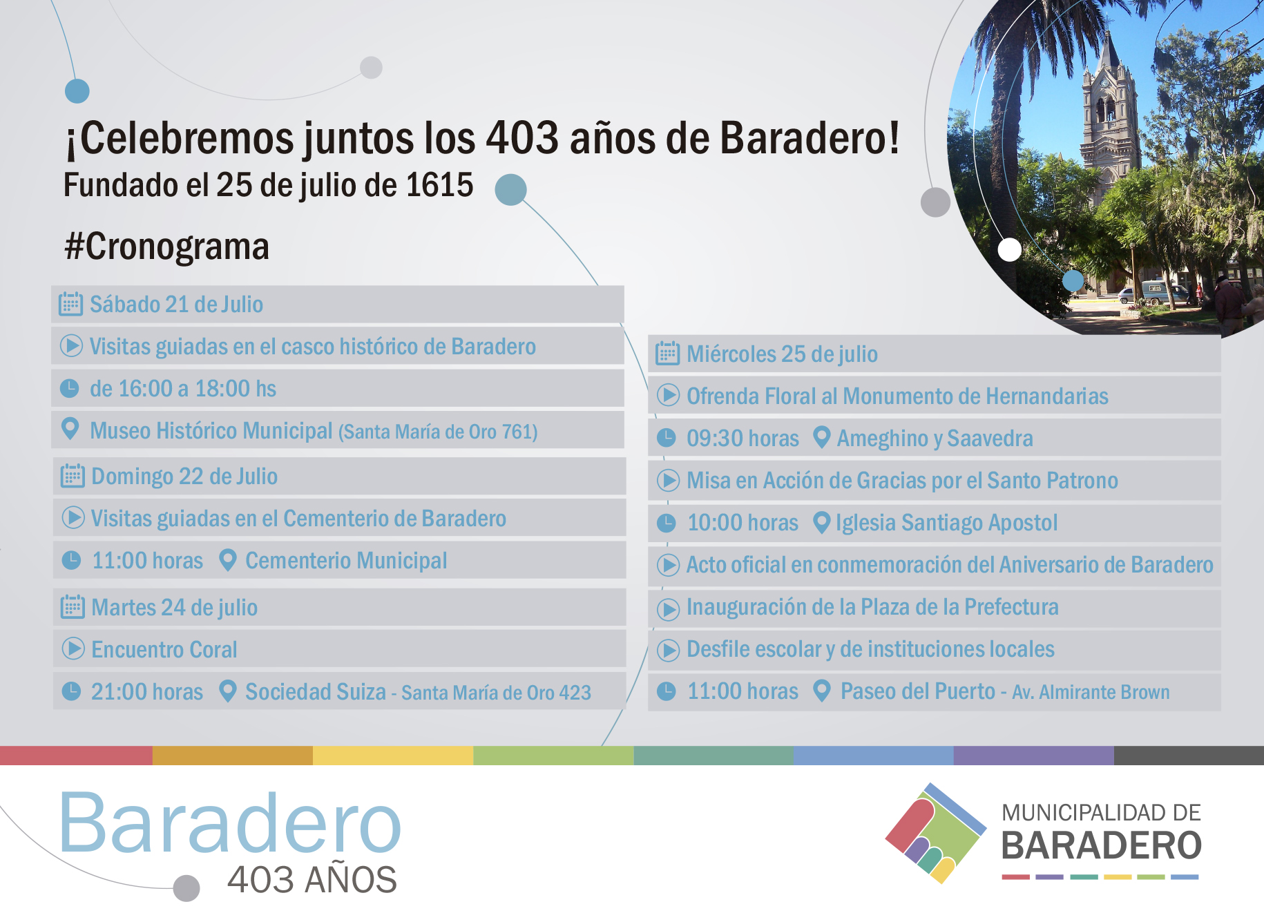 ¡Celebremos juntos el 403° Aniversario de Baradero!