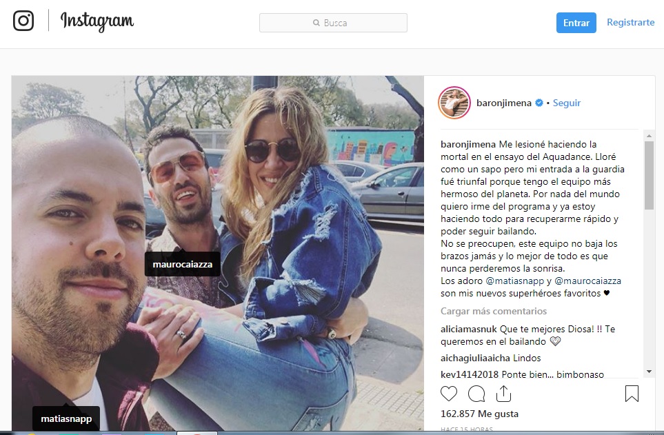 El sueño del GAD: Jimena Barón se lesionó haciendo una mortal en el ensayo de Aquadance: terminó en silla de ruedas en la guardia