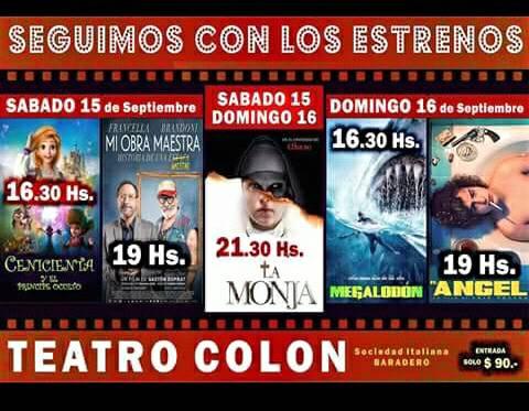 Con sensacionales estrenos sigue el cine en el Colón!!
