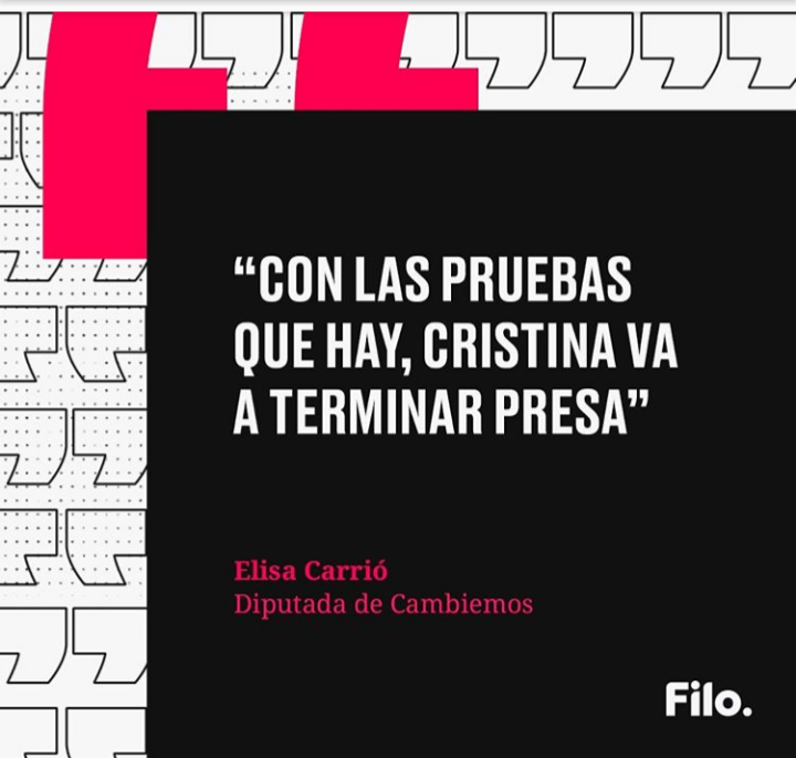Carrió : «Con las pruebas que hay, Cristina va a terminar presa».