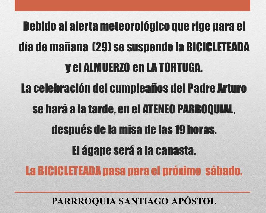 Comunicado Parroquia Santiago Apóstol