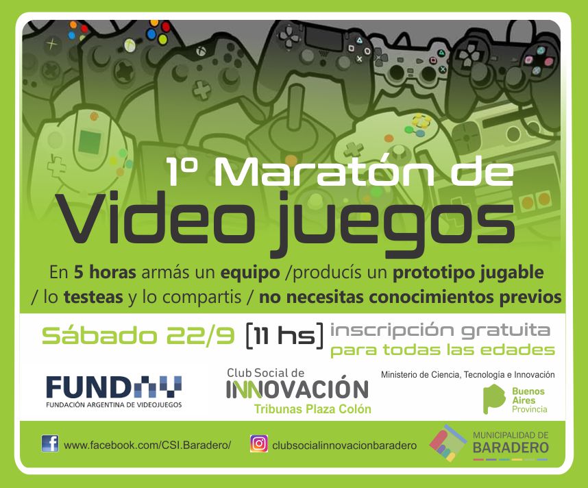 Actividad club social de innovación: Maratón de video juegos