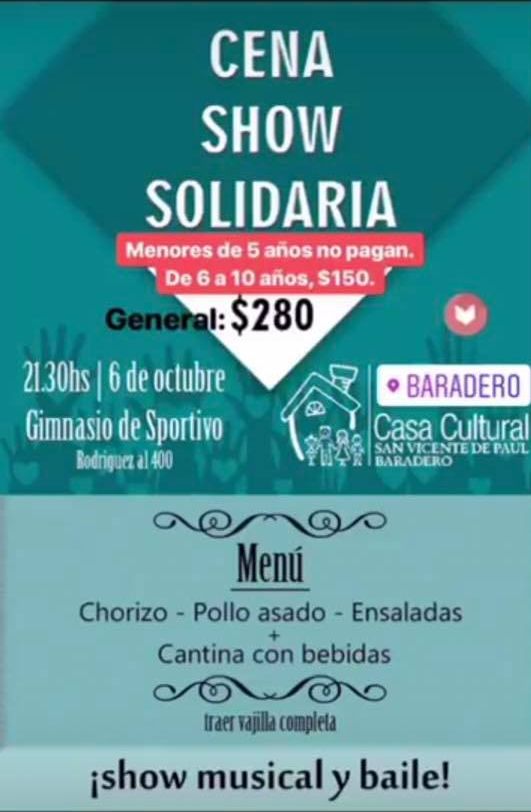 Se viene una nueva Cena Show Solidaria